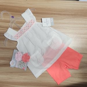 NWT 12 Month Carter's Outfit and headbands